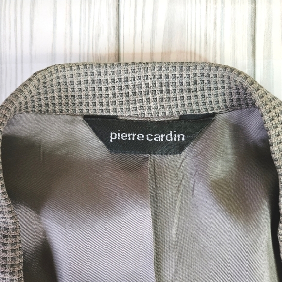 Vintage Pierre Cardin Checkered Notched Lapel Blazer in Sage and Tan Size 44L - Picture 12 of 16